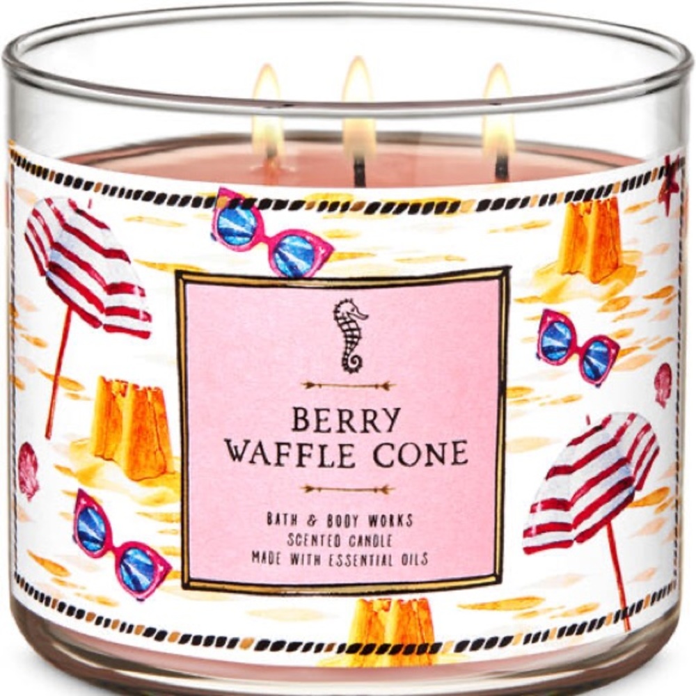 Berry Waffle Cone Three Wick Candle